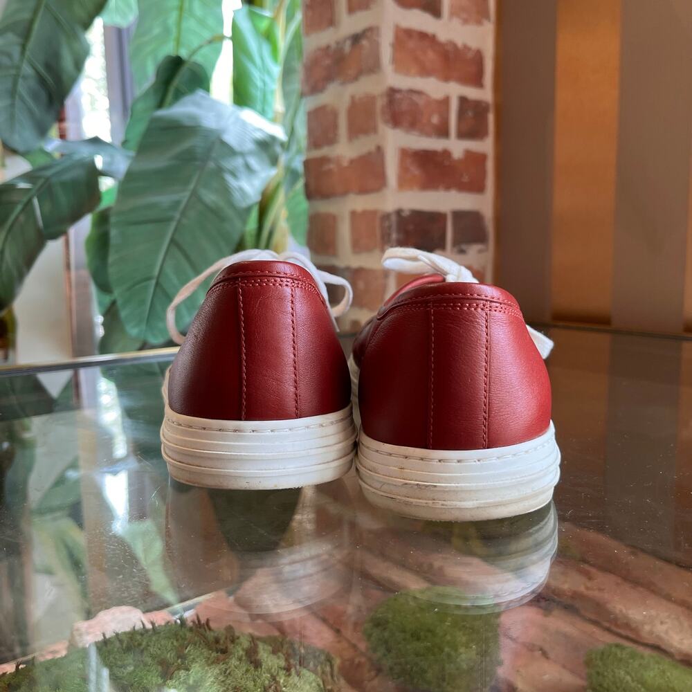 GUCCI Red Leather Mens Sneakers 10(10.5US) - Picture 5 of 10